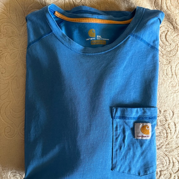 Carhartt Womens Relax Fit Heavy Weight Pocket  T-Shirt Marine Blue 2XL PLUS SIZE - Picture 3 of 8